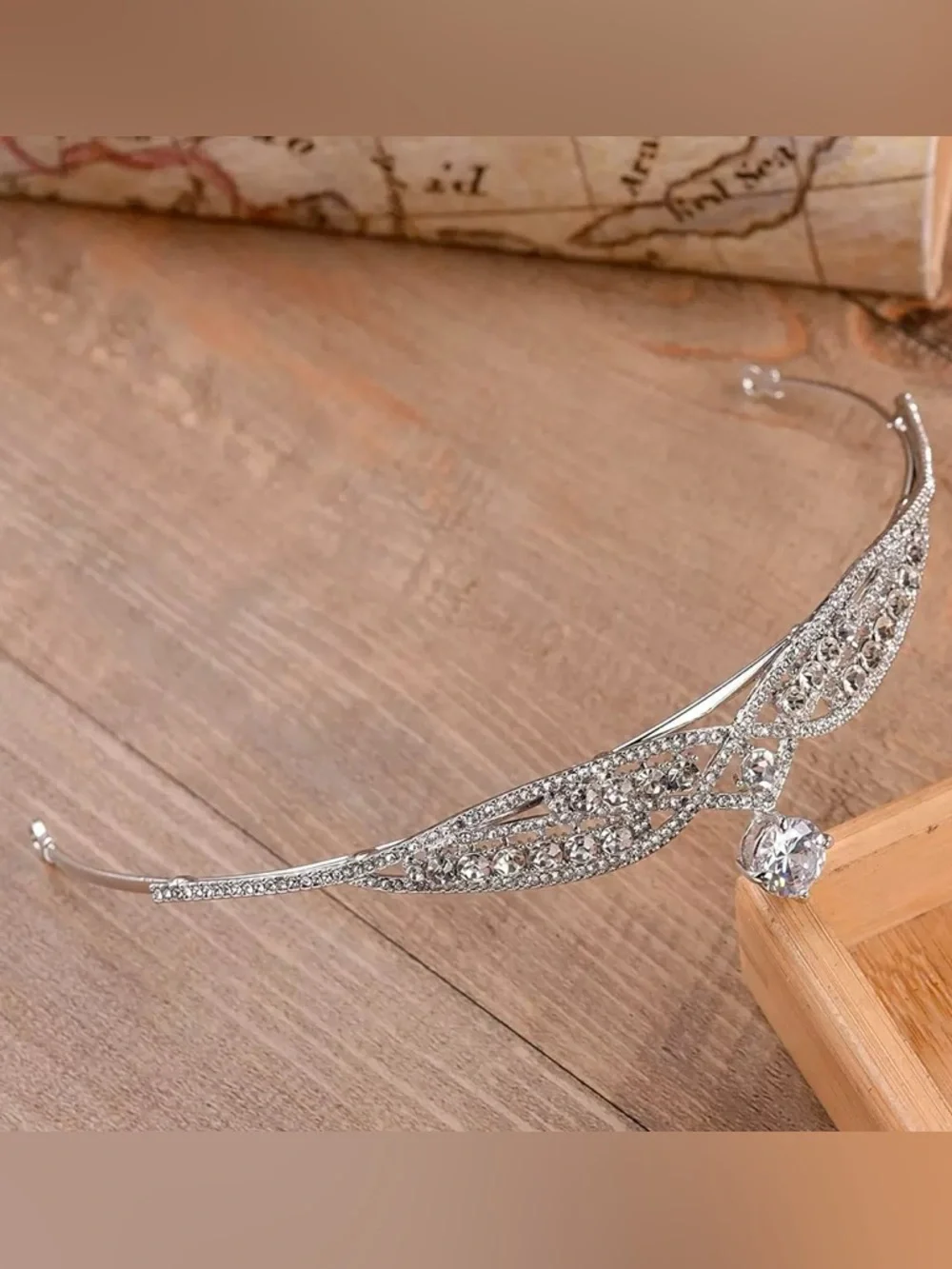 Crystal Accent Silver Bridal Headband